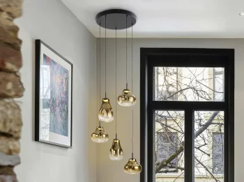 Люстра Aledis 5L черно-золотая 41X100 CM