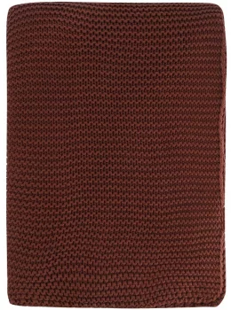 Плед из хлопка жемчужной вязки Essential 130X180 CM коричневого цвета