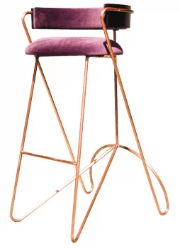 Стул барный Loop 53X58X94 CM пурпурный