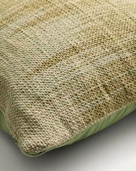 Наволочка из джута с зеленым узором икат Liroda 50X50X1 CM
