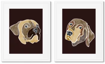 Диптих Happy dogs No2 42X52 / 42X52 CM