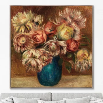 Постер Flowers in a Green Vase 105X105 CM