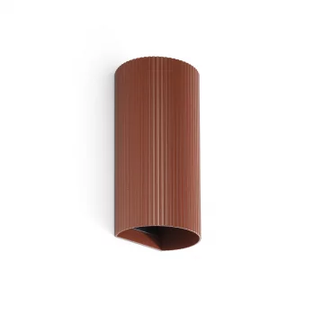 Настенный светильник круглый терракотовый с рифлением 2xGU10 15.5X8X6.5 CM