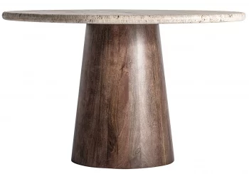 Обеденный стол из травертина Varzi 130X130X81 CM