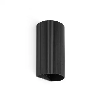 Настенный светильник круглый черный с рифлением 2xGU10 6.5X8X15.5 CM