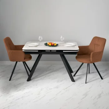 Комплект из 2 стульев Grant терракотовый шенилл на поворотном механизме 120X61X92 CM