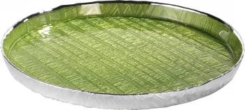 Поднос Wood Ø36 CM Silver Green 