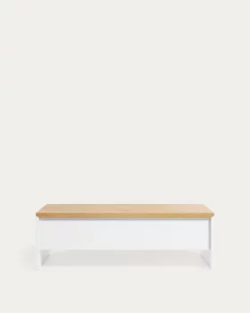 Журнальный столик Abilen из дуба с белым лаком и подъёмной столешницей 110X60 CM