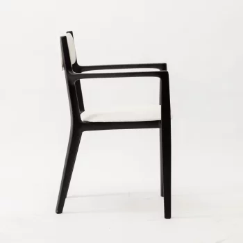 Стул Виннер белая экокожа массив березы тон черный глянец 56X48X82 CM