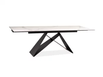 Стол обеденный Signal WESTIN III Ceramic 160 раскладной (белый/черный)