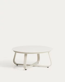Уличный журнальный столик Tamaris экрю из алюминия 80X80X35 CM