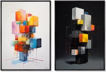Набор из двух постеров на холсте Disassembled colors 75X105 / 75X105 CM