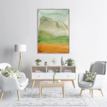 Постер на холсте Clouds descend on the mountains 75X105 CM