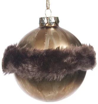 Ёлочный шар Glss Ant.furry Ring Ball 10 CM