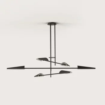 Люстра Bion 6L черная с черными абажурами 150X275 CM