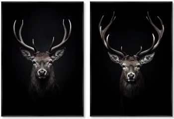 Набор из двух постеров на холсте Deer in the dark 75X105 / 75X105 CM