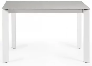 Раскладной стол Atta 120-180X80X76 CM светло серый на белом каркасе