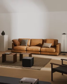 Четырехместный диван Gala из коричневой кожи 300X105X87 CM