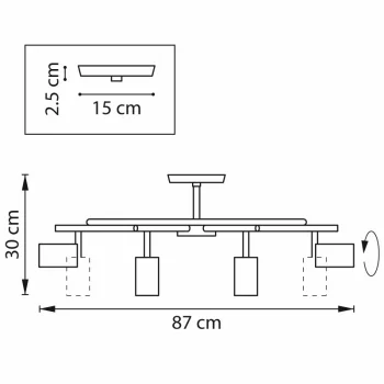 Подвесной спот Rullo 87X87X30 CM