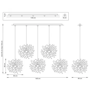 Подвесная люстра Extra 160X40X150 CM