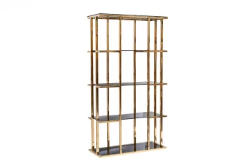 Стеллаж золотистый с тёмным стеклом 100X40X180 CM