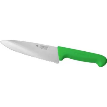 Нож поварской 25 см волнистое лезвие PRO-Line зеленая ручка P.L. Proff Cuisine