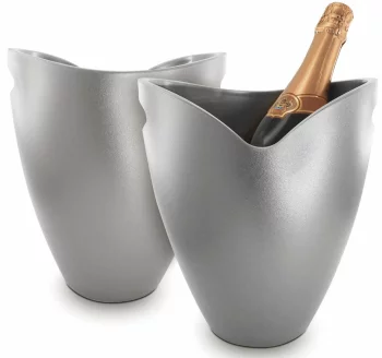 Ведро для льда серебристое из акрила Ice bucket