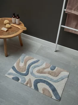 Коврик для ванной flow серо-синего цвета из коллекции ethnic, 50x80 см