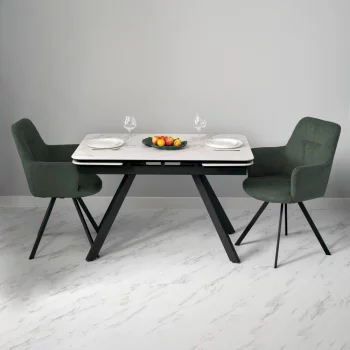 Комплект из 2 стульев Grant зелёный шенилл на поворотном механизме 120X61X92 CM