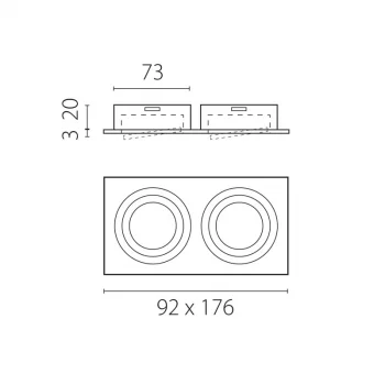 Встраиваемый поворотный светильник Singo Base 18X9X2 CM
