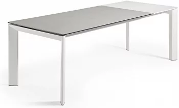 Раздвижной стол Atta 160-220X90X76 белые ножки светло серая керамическая столешница