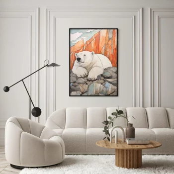 Постер на холсте Polar bears 75X105 CM
