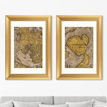 Диптих Noua et integra uniuersi orbis descriptio 51X71 / 51X71 CM