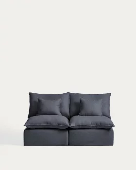 Модульный диван на 2 места Anarela с чехлом Dark Grey 180X107X64 CM