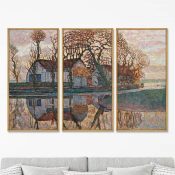 Триптих Farm near Duivendrecht 52X105 / 52X105 / 52X105 CM