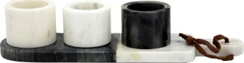 Набор мраморных чашек на подносе, 4 предмета 31.8X9X7 CM