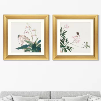 Диптих Insects and Flowers 61X61 / 61X61 CM