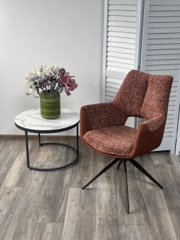 Поворотный стул DAVEN RIELY-501 / G1038-18 коричневый / темно-серый 63X61X91 CM