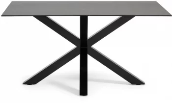 Стол Arya 160X90X78 CM черные ножки черная керамическая столешница