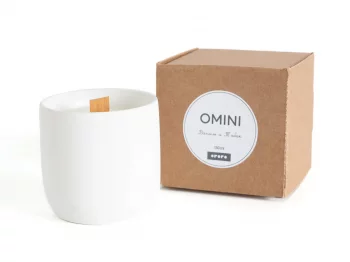 Аромасвеча Omini в сером бетонном стакане Ваниль и табак 8,5X9X7,5 CM