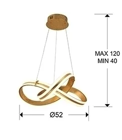 Подвесной светильник Lazas Ø46 золотая фольга 52X18 CM