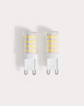 Комплект из 2 светодиодных ламп G9 4W теплый свет 2X2X6 CM