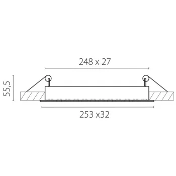 Встраиваемый светодиодный светильник Guarda 25X3X6 CM