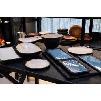 Блюдо 32*17,6*2 см прямоуг. Turquoise black пластик меламин P.L. Proff Cuisine