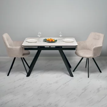 Комплект из 2 стульев Grant латте шенилл на поворотном механизме 120X61X92 CM