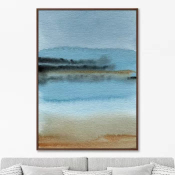 Постер Sandy lakeshore in the morning mist 75X105 CM