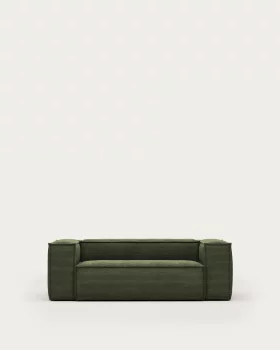 Двухместный диван Blok из толстого вельвета, зелёный 210X100X69 CM