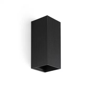 Настенный светильник LUNE квадратный черный с рифлением 2xGU10 6.5X8X15.5 CM