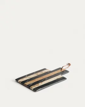 Сервировочная доска Surne из черного, коричневого и бежевого мрамора 30X18 CM