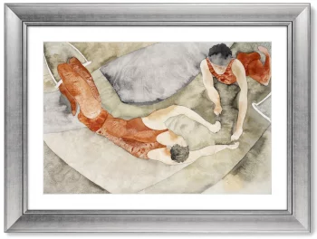 Постер Two Trapeze Performers in Red 81X61 CM